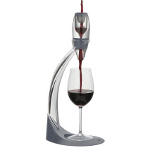 Vinturi Deluxe Essential Pourer and Decanter Tower Stand Easily and Conveniently Aerates by the Bottle or Glass and Enhances Flavors with Smoother Fin