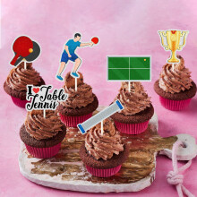 MEFENG Asztalitenisz Theme Cupcake Toppers Trophy Racket rmek Asztalitenisz Love Asztalitenisz jel Vicces Kit Labdajtkok Cupcake Toppers Sport The