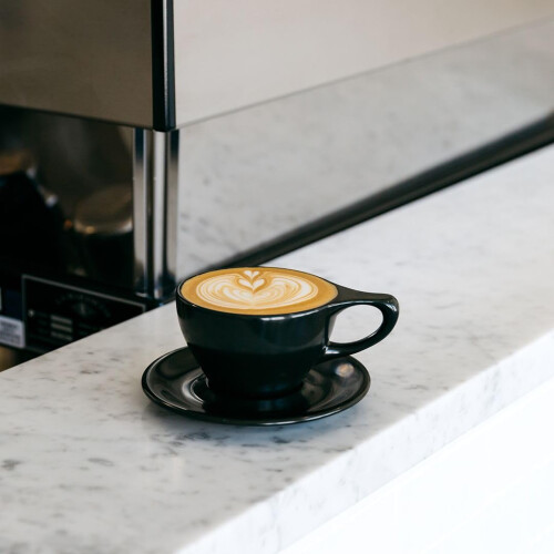 ikke Neutral LINO Porcel?ns kop og underkop (Sort Small Latte 2) 1