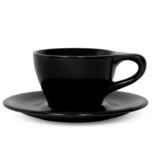 ikke Neutral LINO Porcel?ns kop og underkop (Sort Small Latte 2)