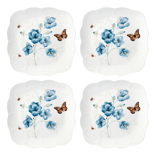 Lenox Butterfly Meadow Square 4Pc Dinner Plates  4 Count  Multi