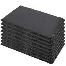 MUKLEI 8 st 10 x 4,7 tum svart skiffer ostbrdor Svart skiffer serveringsfat med naturlig kant skiffersten serveringsbricka fr ostcharkuterier S