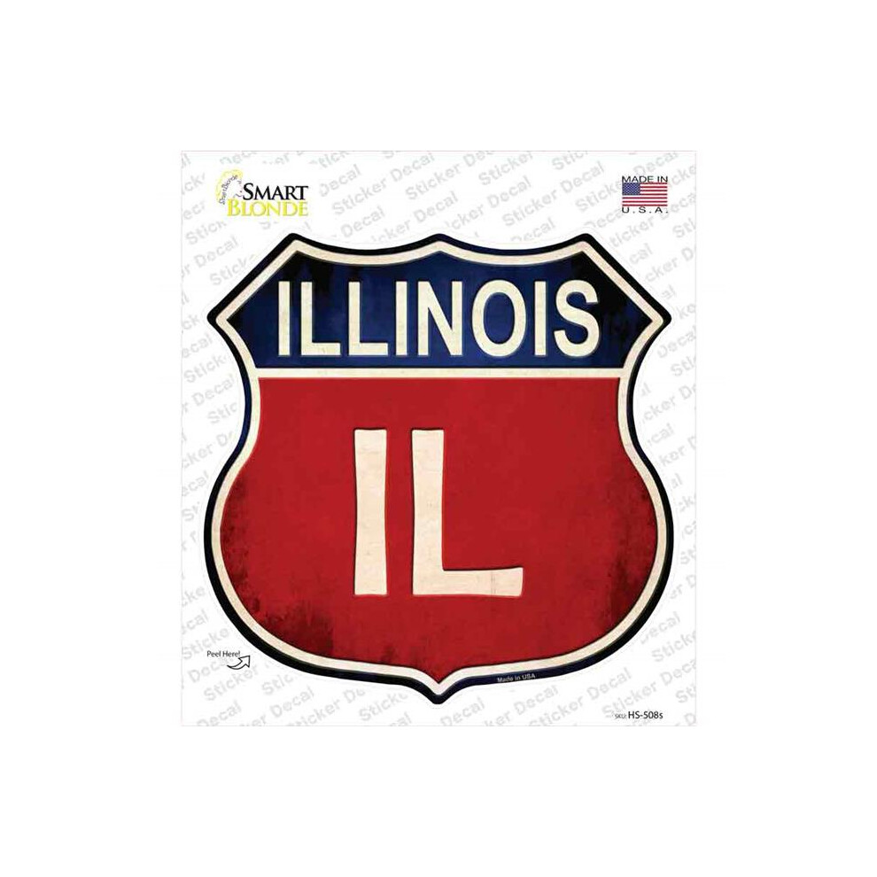 Smart Blonde Hs-508S-M Illinois Novelty Highway Shield Sticker Decal - Medium 792636517983