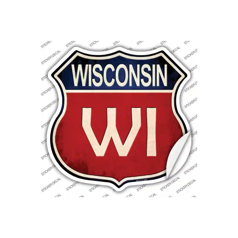 Smart Blonde Hs-544S-L Wisconsin Novelty Highway Shield Sticker Decal - Large 792636518140