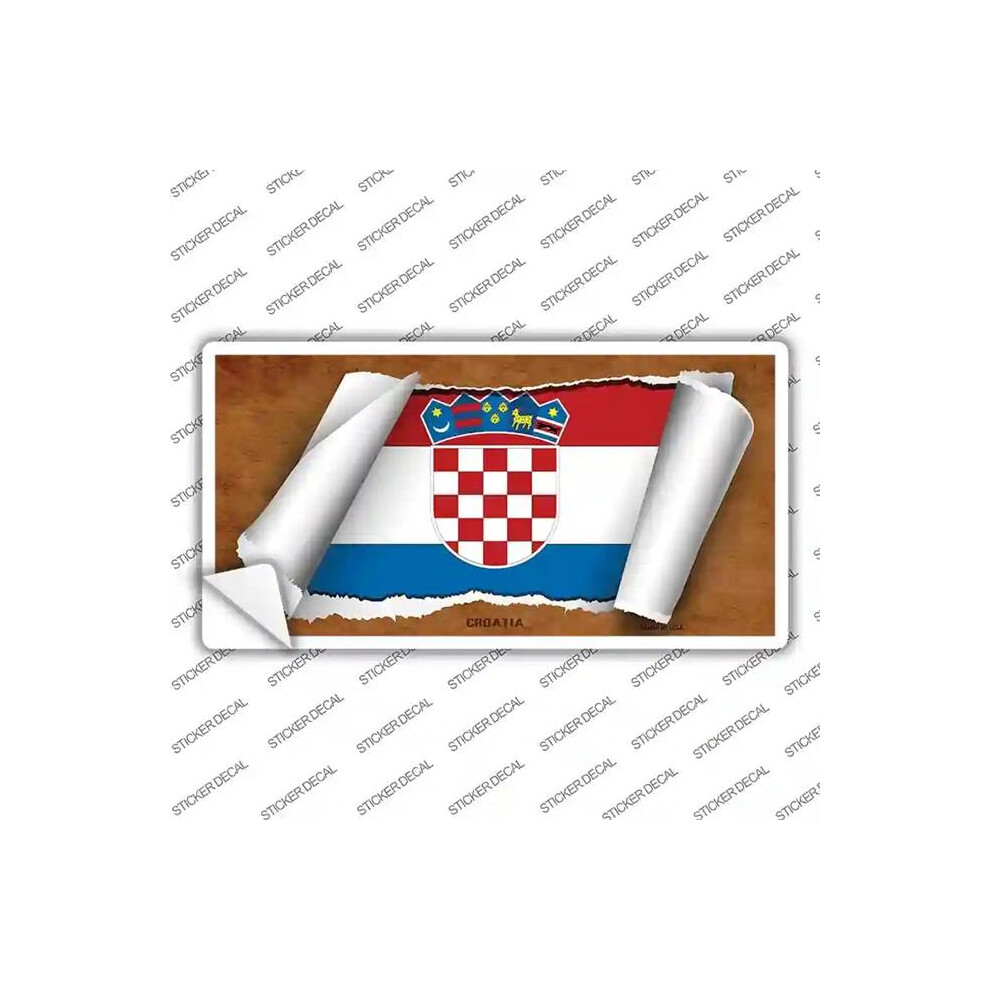 Smart Blonde Lp-9165S-L Croatia Flag Scroll Novelty Sticker Decal - Large 792636520518