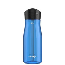 Contigo Ashland 2.0 32oz Leak-Proof Water Bottle with Interchangeable Lid Angled Straw & Lid Lock Blue Poppy Color Dishwasher Safe and Suitable fo