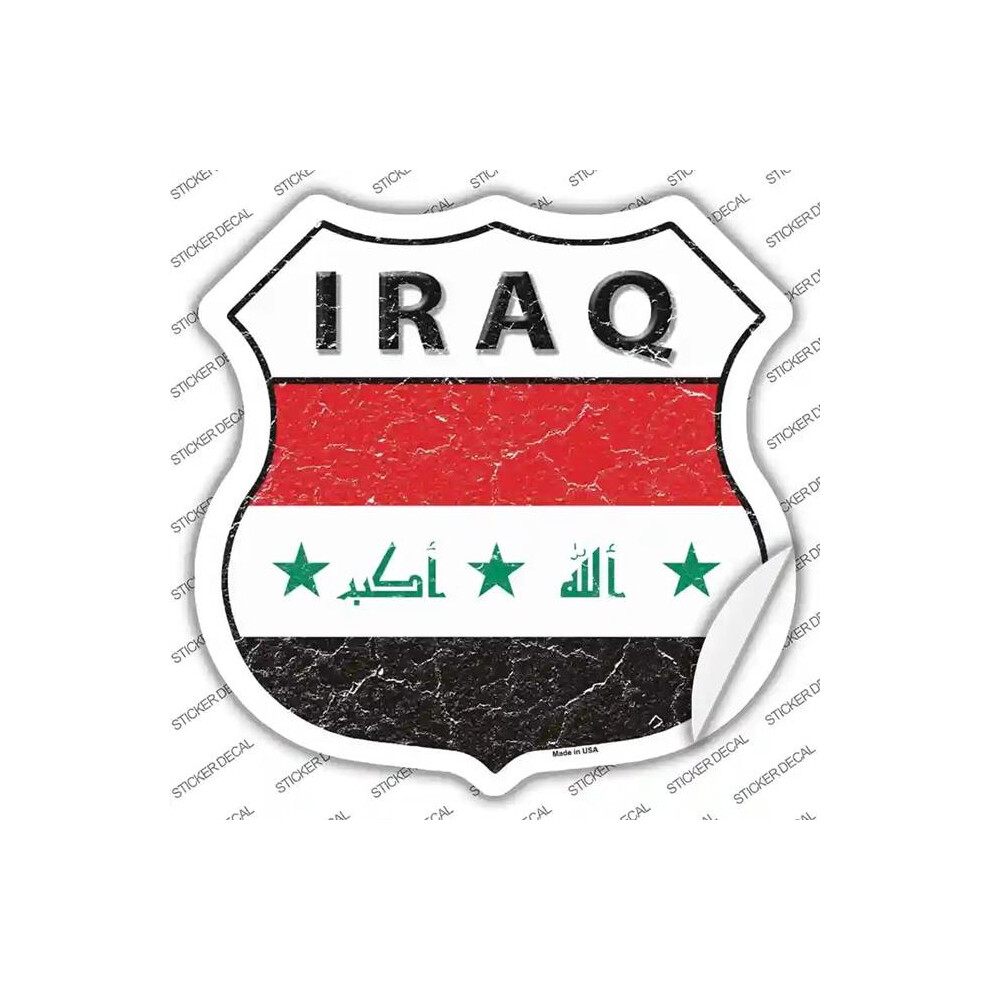 Smart Blonde Hs-283S-L Iraq Flag Novelty Highway Shield Sticker Decal - Large 792636523144