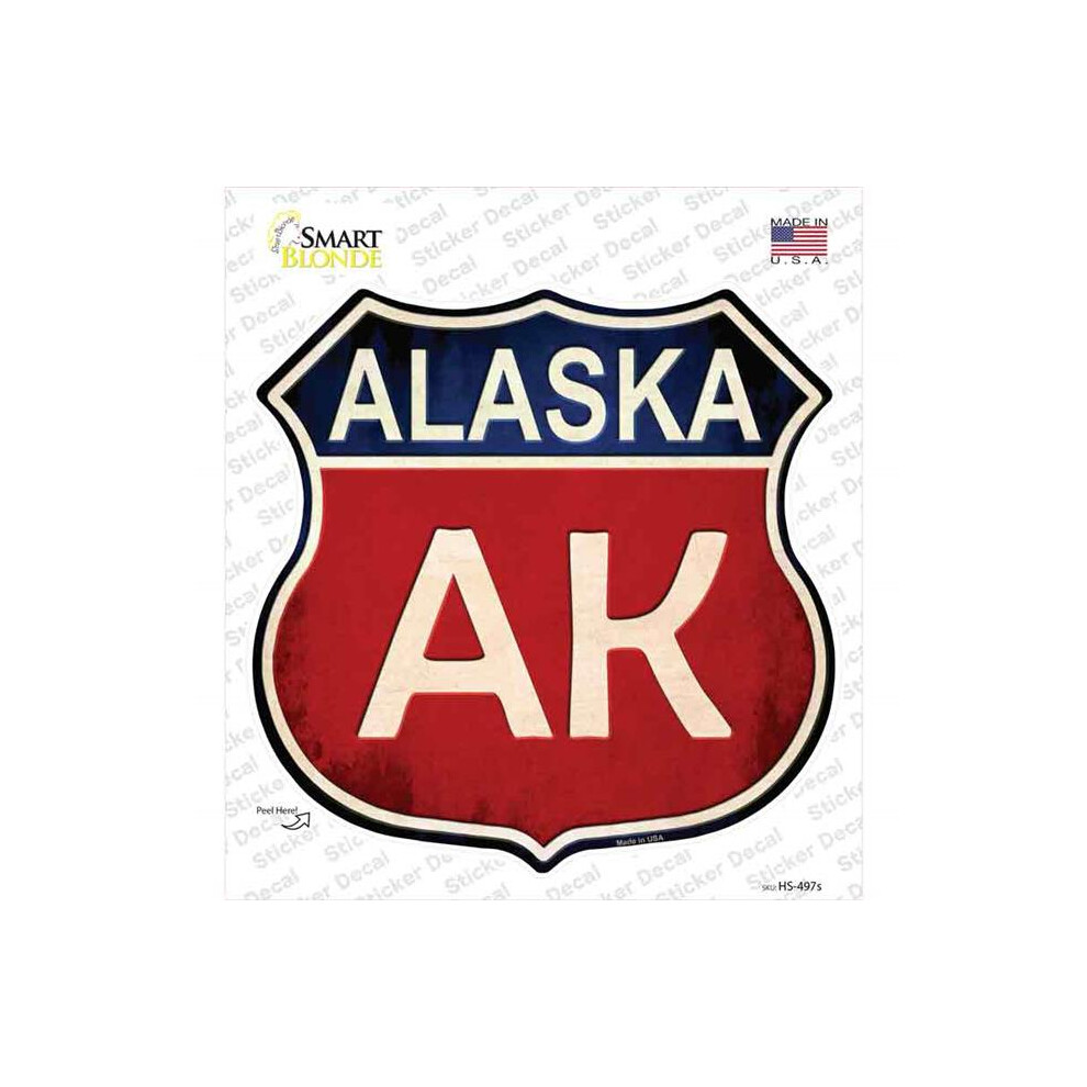 Smart Blonde Hs-497S-M Alaska Novelty Highway Shield Sticker Decal - Medium 792636524295