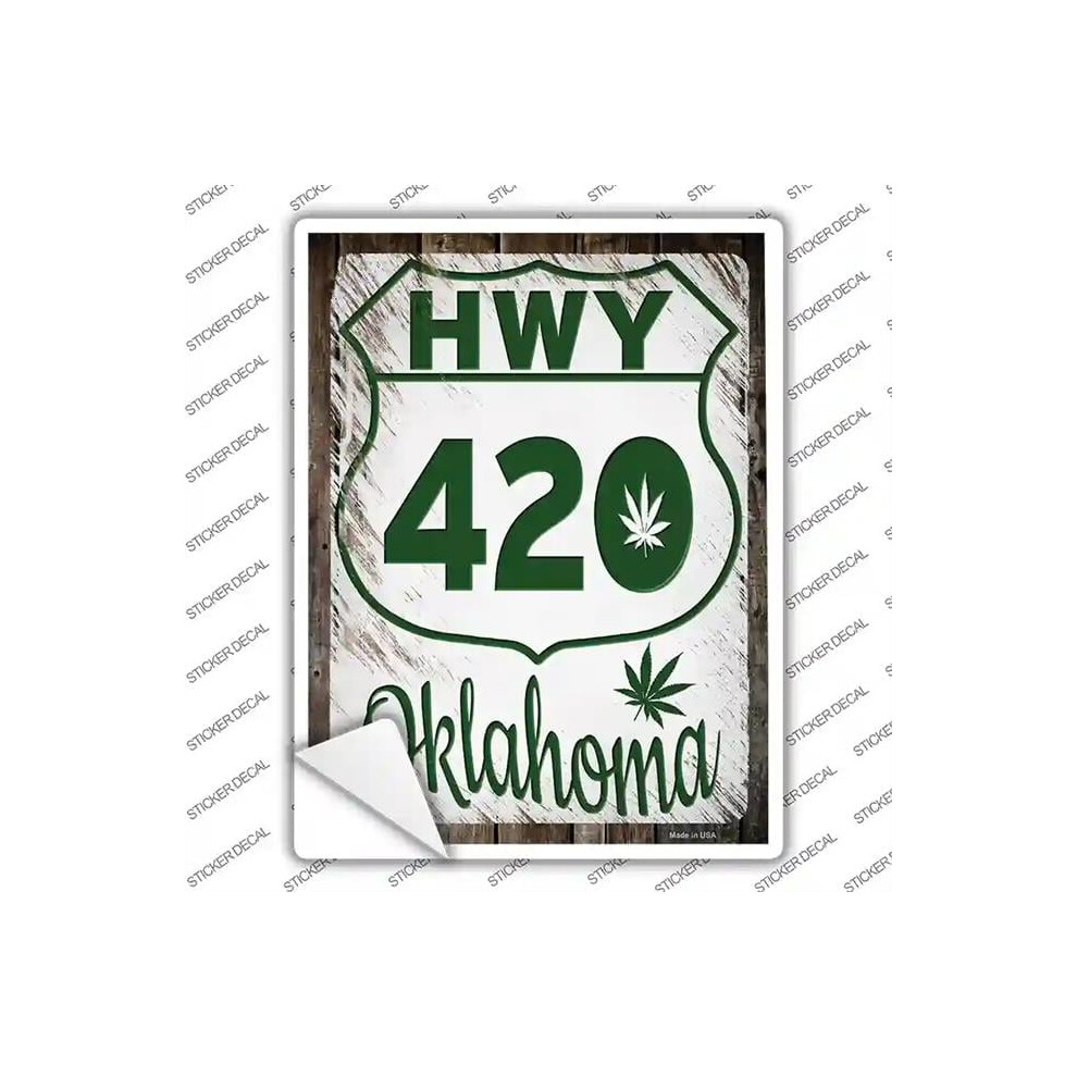 Smart Blonde P-3291S-L Hwy 420 Oklahoma Novelty Rectangle Sticker Decal - Large 792636526725