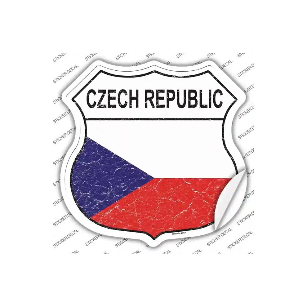 Smart Blonde Hs-230S-L Czech Republic Flag Novelty Highway Shield Sticker Decal - Large 792636522147