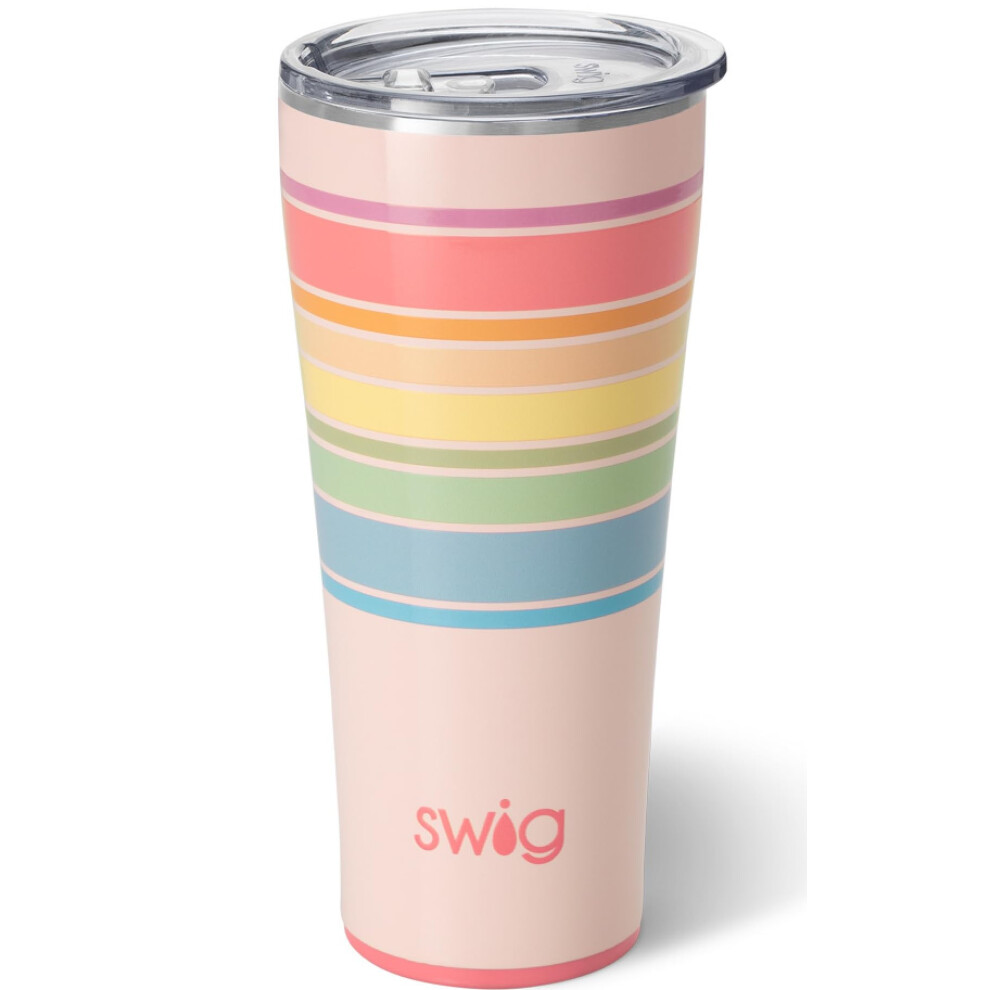 Swig Life - Vaso T Rmico De Viaje De 940 Ml Con Tapa Y Portavasos, Termo De Acero Inoxidable (Buenas Vibraciones)-image