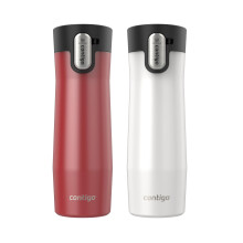 Contigo AUTOSEAL West Loop Vacuüm Geïsoleerde RVS Reismok met Eenvoudige Deksel, 20 oz, 2-pack, Goji Berry Frosted Pearl