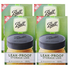 Ball Regular Mouth Leak-Proof Plastic Lids for Glass Mason Jars Used for Canning Pickling Juice Jam Jelly 6-Count Pack of 4 (24-Lids Total)