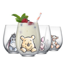 JoyJolt Disney Winnie the Pooh Exploring a Classic Trinkgläser ohne Stiel, 19-Unzen-Glasbecher ft Pooh Bear Tigger Ferkel Eeyore Küchenglaswaren-Set
