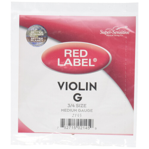 Super Sensitive Red Label Violin G String 3/4 Medium