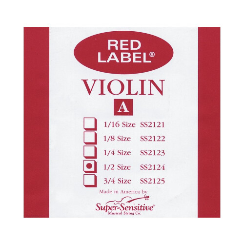 Super Sensitive Red Label Violin A String 1/2 Medium