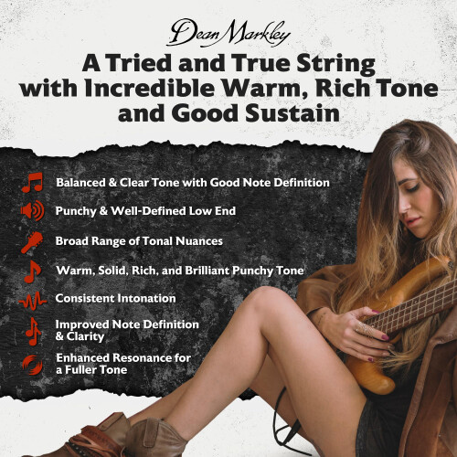 Dean Markley SR2000 rustfrit stål bas Guitar Strings 4 String Set 47-107 Medium Custom 4 String Bass Guitar Silky Bas 2