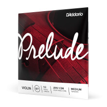 D'Addario Prelude Violin String Set 1/2 Scale Medium Tension - J810 1/2M - Solid Steel Core Warm Tone Economical and Durable - Educators Choi