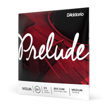 Zestaw strun do skrzypiec D'Addario Prelude, skala 3/4, srednie napiecie J810 3/4M rdzen z litej stali, cieple brzmienie, ekonomiczny i trwal