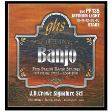 GHS-strenge PF135 J.D. Crowe Signature Series (Stage) 5-strengede banjostrenge i rustfrit st?l Medium Light (10-20)