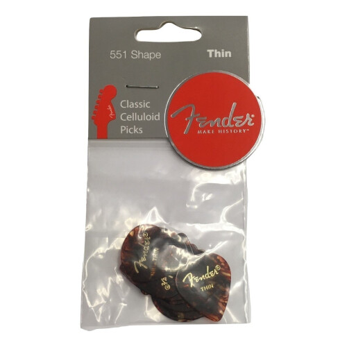 Fender Fender Classic Celluloid Guitar Picks 551 Shape  Tortoise Shell  Thin  12-Pack 1