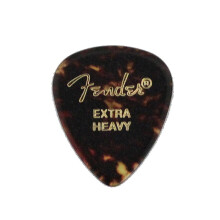 Fender Classic Celluloid Gitaar Plectrums 451 Vorm, Gitaaraccessoires, Schildpad, Extra Zwaar, 12-Pack