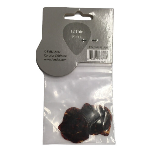 Fender Fender Classic Celluloid Guitar Picks 551 Shape  Tortoise Shell  Thin  12-Pack 2