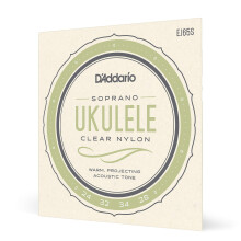 D'Addario Soprano Struny do ukulele Zestaw 4 strun z przezroczystego nylonu EJ65S, opakowanie 1 szt.