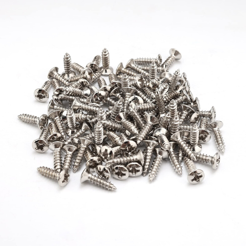 Chrome Guitar Bass Pickguard Viti Per St Tl Sg Lp Chitarra, Confezione Da 100-image