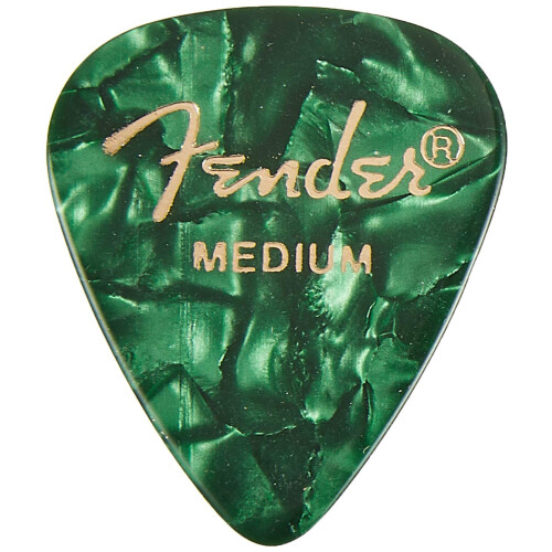Fender Fender Premium Celluloid Guitar Picks 351 Shape Green Moto Medium 144-Pack