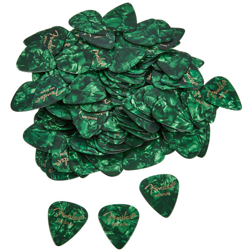 Fender Fender Premium Celluloid Guitar Picks 351 Shape Green Moto Medium 144-Pack 2