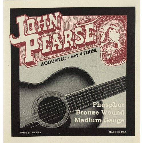 John Pearse Guitar Strings 3 Pack Acoustic Medium #700M Phosphor Bronze 1