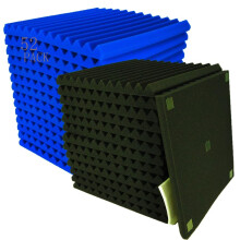 52 Pack Black Blue 1 """" X 12 """" X 12 """" Akustisk kilestudio Foam Sound Absorption Vægpaneler