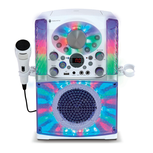 Singing Machine SML625BTWD Karaoke portatile Bluetooth CD+G Karaoke System Bianco
