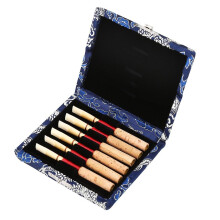 Oboe Reed Fodral Oboe Reed Oboe Reeds Skyddar mot fukt Tr + Silke Kldsel Vass Fodral Hllare Frvaringslda fr 6 st Oboe Reeds Lnn Tr (Bl)