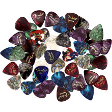 Fender Premium 48 Pack Picks Sampler - Inkluderar tunna medium och tunga mtare (Austin Bazaar Exclusive)