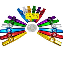 Fartime 26ks kovov kazoo s 20ks kazoo fltna membrny Hudebn nstroje Dobr drek pro deti Dobr spolecnk pro ukulele housle, kytara, klavr, klav