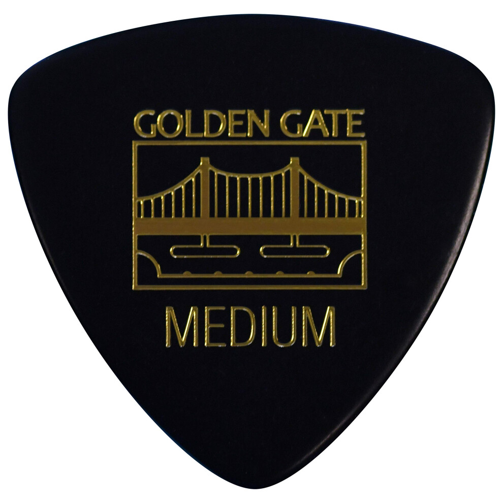Golden Gate MP-123 - Plettri Per Chitarra A Forma Di Triangolo, Spessore 1,5 Mm, Colore: Nero-image