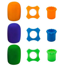 Tunan 9PCS H?ndholdt mikrofonbeskyttelse Silikone Ring Bund Rod Sleeve Holder Forrude Foam Cover til KTV -enhed Shakeproof & Anti -Rolling - Oran