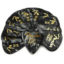 Fender Premium Celluloid Guitar Picks 351 Shape  Black Moto  Extra Heavy  12-Pack