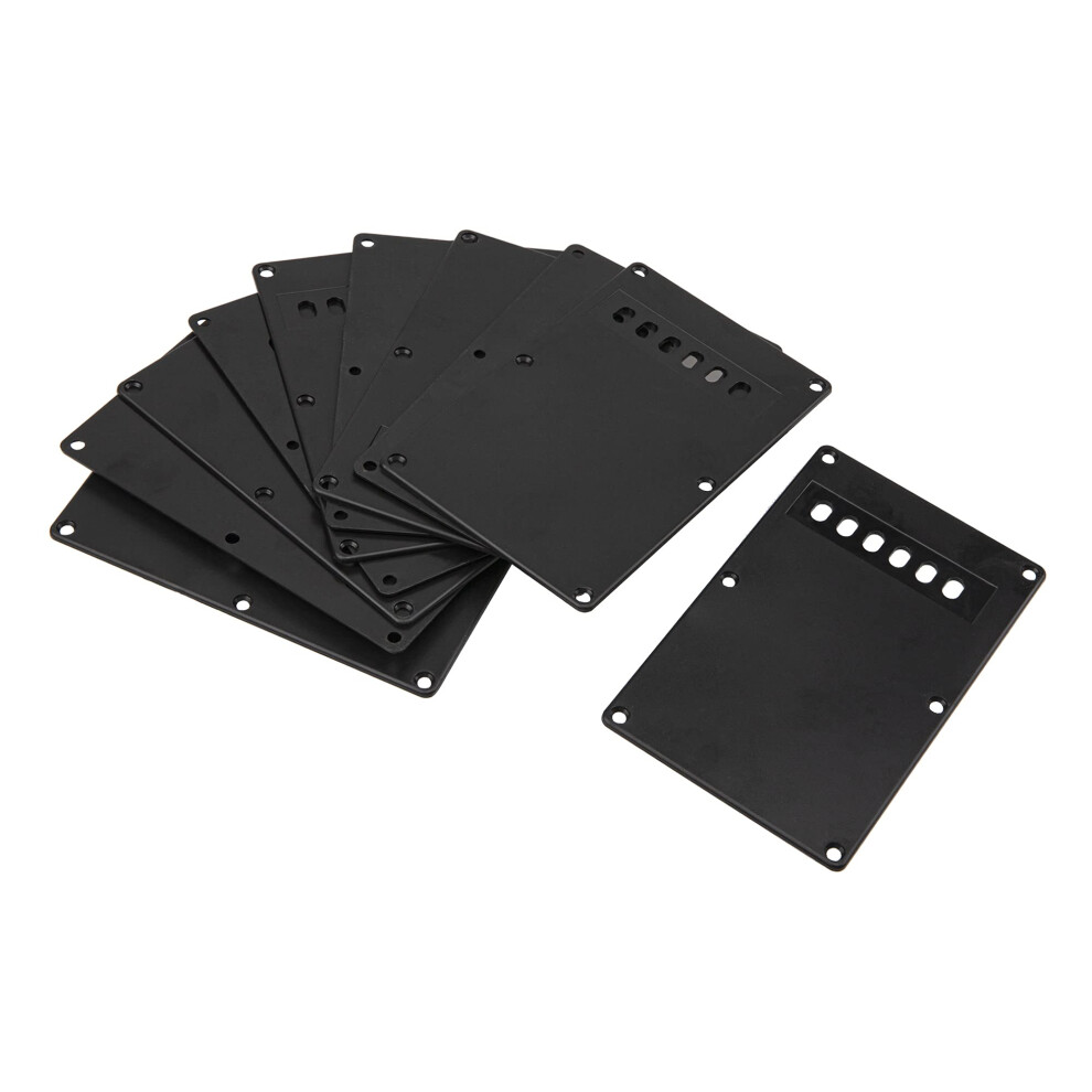 10 Piastre Posteriori Per Chitarra Yootones A 6 Fori, Piastra Posteriore Per Chitarra Fender Stratocaster St Sq Squier (Nero)-image