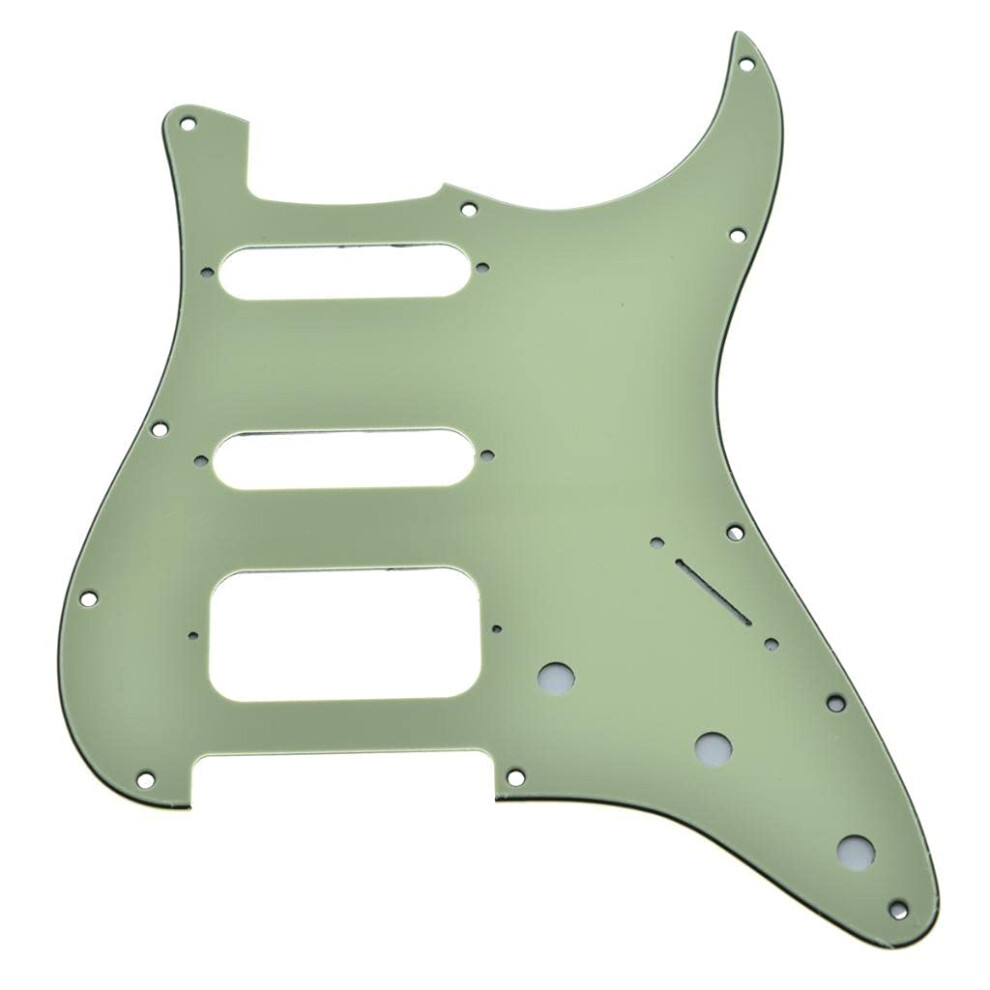 Dopro Strat Hss Per Chitarra Pickguard A 11 Fori, 2 Viti, Supporto Per Pickup Humbucking Adatto Per American Fd Stratocaster Verde Menta-image