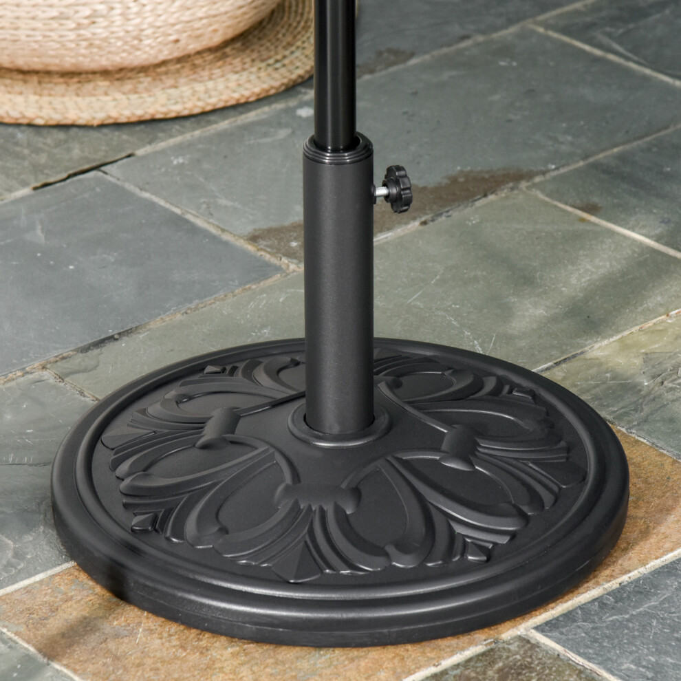 Outsunny 13KG Round Parasol Base Heavy Duty Cement Stand Umbrella Holder Garden