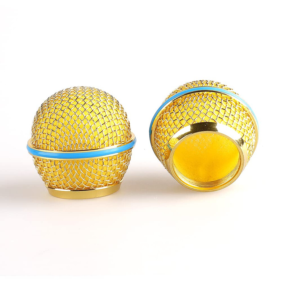 2 grilles de microphone ZRAMO pour t   te sph   rique Performance Plus SM58 BETA58 SM58LC, grilles de remplacement OEM en maille dor   e