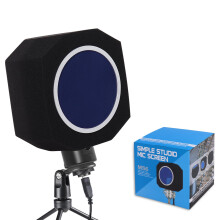 Professional Microphone Isolation Ball Sound-Absorbing Microphone Isolation Shield with Pop Filter Reflection Reduction Mic Isolation Ball Fit for