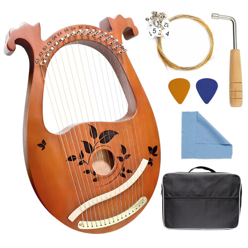 Inknote lyre harpe mahogni med tuning skruenøg