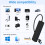 4-Port USB 3.0 Hub, 5Gbps Data Adapter for Laptop, Keyboard, Multiport Extender, 30cm/120cm Cable 5
