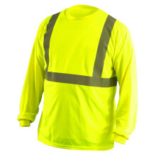 OccuNomix LUX-LSET2B-YXL Klassisk Standard Lang?rmet Wicking Birdseye T-Shirt uden Pocket Klasse 2 100 % ANSI Wicking Polyester Birdseye X-Large
