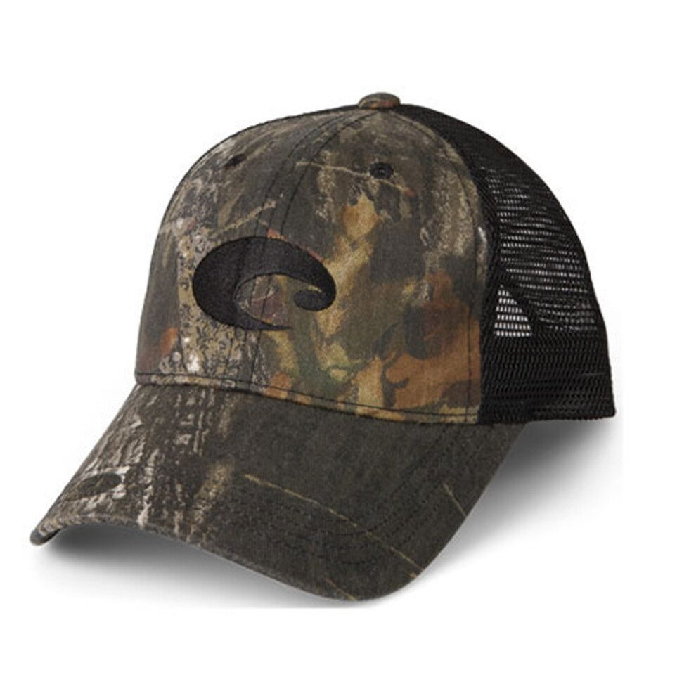 Costa Del Mar Trucker Hat Mossy Oak New Break Up Black + Black, One Size US - HA04CBL