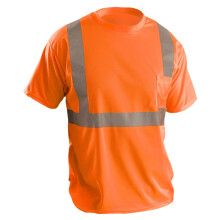 OccuNomix LUX-SSETP2B-O4X Klassisk standard, kort?rmet wicking Birdseye T-shirt med lomme Klasse 2 100% ANSI Wicking Polyester Birdseye 4X-Large